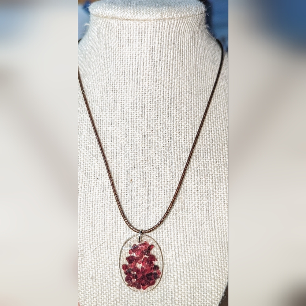 Garnet stone necklace